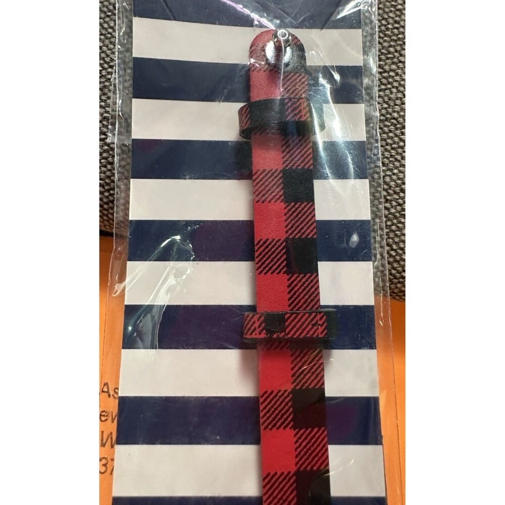 Keep Collective Black Red Buffalo Plaid Leather Band Limited Edition NIP